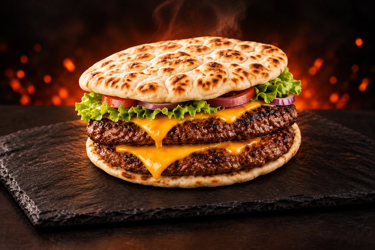Naan Burger Double Cheese